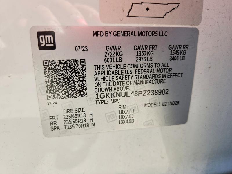 53813336 :رقم المزاد ، 1GKKNUL48PZ238902 vin ، 2023 Gmc Acadia مزاد بيع