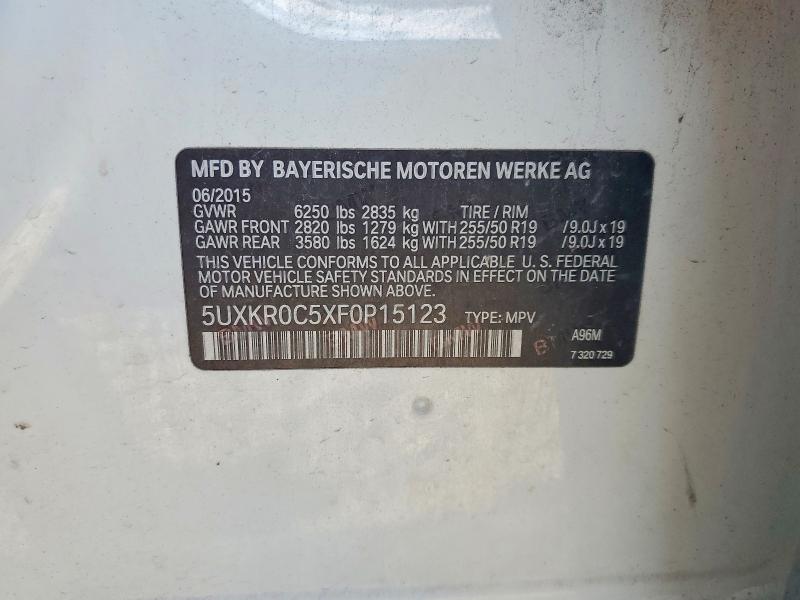 2015 Bmw X5 მანქანა იყიდება აუქციონზე, vin: 5UXKR0C5XF0P15123, აუქციონის ნომერი: 53985816