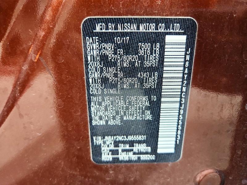Продаж на аукціоні авто 2018 Nissan Armada, vin: JN8AY2NC3J9555831, номер лоту: 52940566