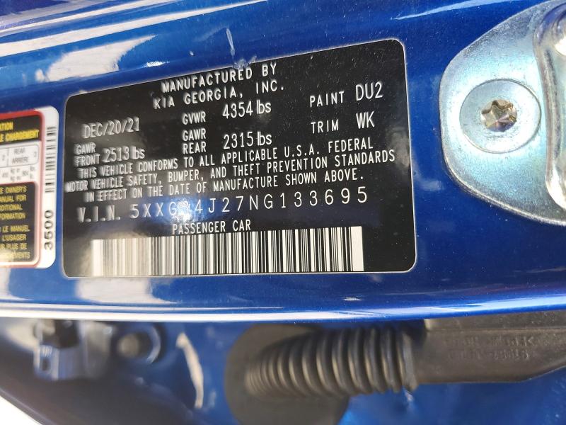 Продаж на аукціоні авто 2022 Kia K5, vin: 5XXG34J27NG133695, номер лоту: 52729246