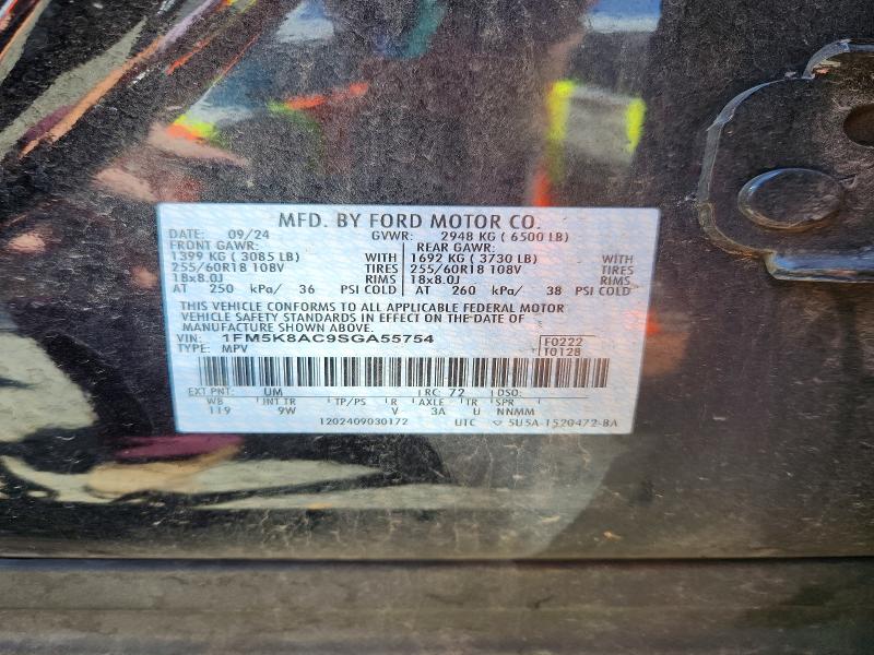54125746 :رقم المزاد ، 1FM5K8AC9SGA55754 vin ، 2025 Ford Explorer مزاد بيع