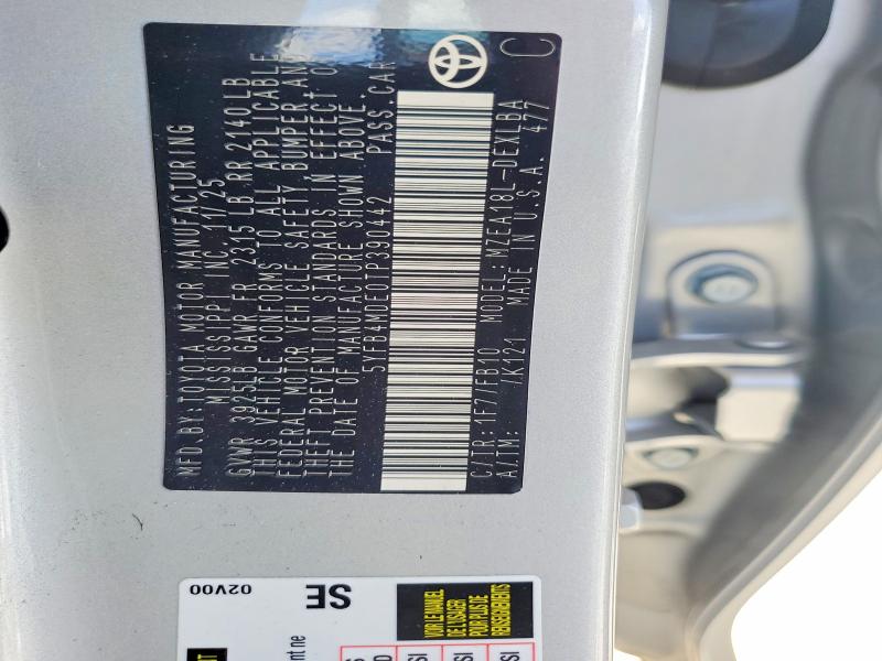 Aukcja sprzedaży 2026 Toyota Corolla, vin: 5YFB4MDE0TP390442, numer aukcji: 54301226