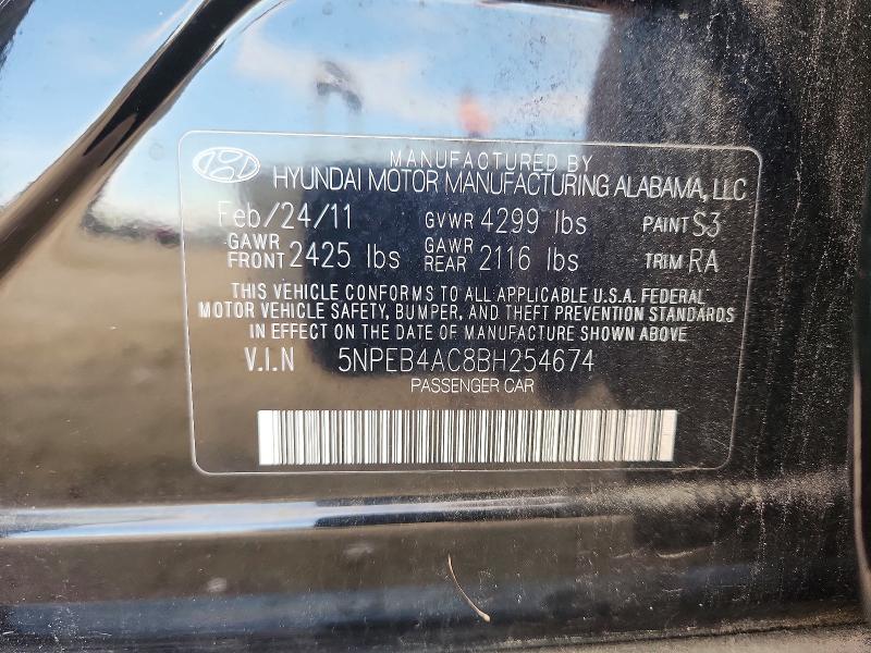 53538636 :رقم المزاد ، 5NPEB4AC8BH254674 vin ، 2011 Hyundai Sonata مزاد بيع