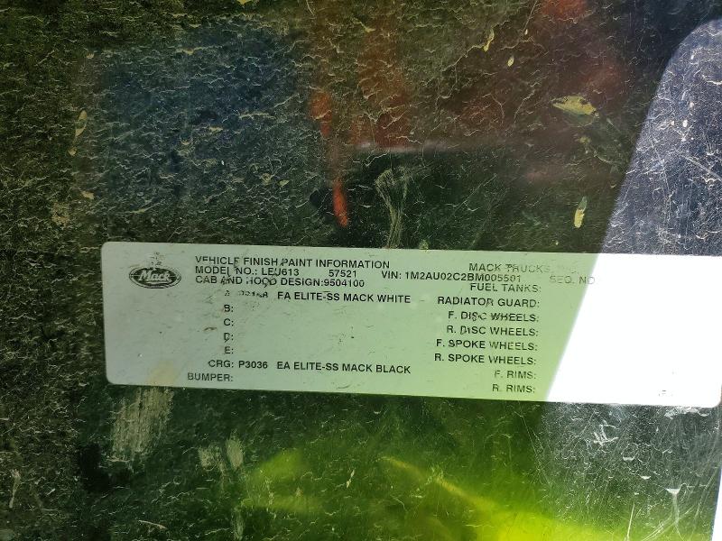Aukcja sprzedaży 2011 Mack Leu613, vin: 1M2AU02C2BM005501, numer aukcji: 78418285