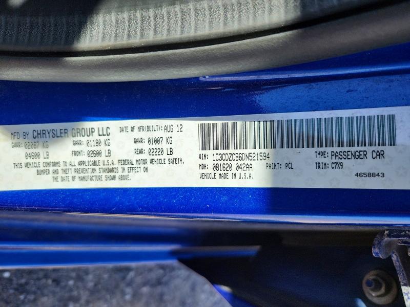 Продаж на аукціоні авто 2013 Dodge Avenger, vin: 1C3CDZCB6DN521594, номер лоту: 52450626