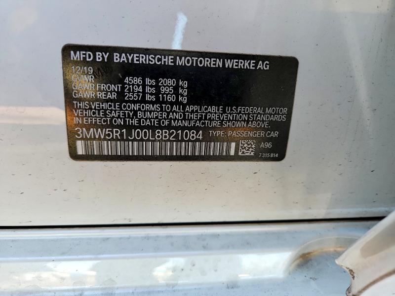 Продажа на аукционе авто 2020 Bmw 330i, vin: 3MW5R1J00L8B21084, номер лота: 53803306
