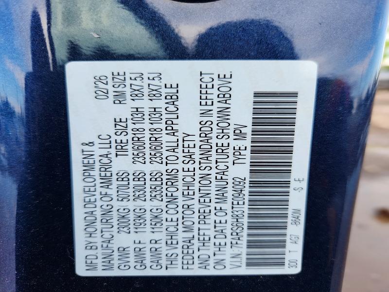 Aukcja sprzedaży 2026 Honda Cr-v, vin: 7FARS6H83TE094092, numer aukcji: 53587106
