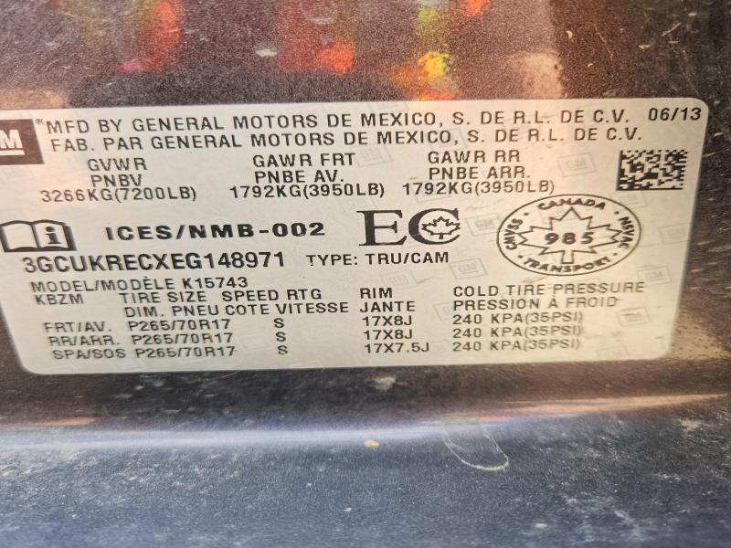 53083276 :رقم المزاد ، 3GCUKRECXEG148971 vin ، 2014 Chevrolet Silverado مزاد بيع
