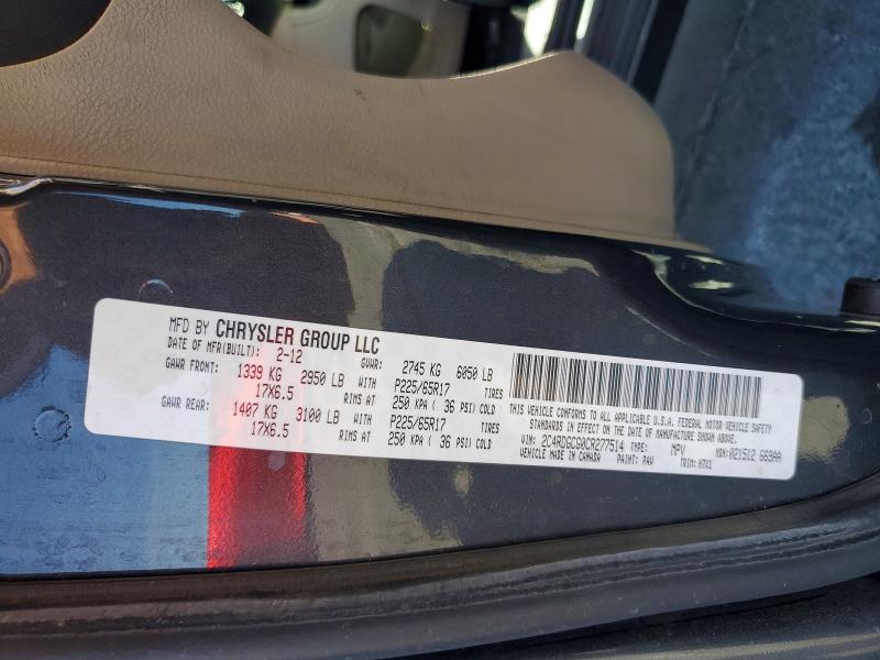 2012 Dodge Grand Caravan მანქანა იყიდება აუქციონზე, vin: 2C4RDGCG0CR277514, აუქციონის ნომერი: 52965176