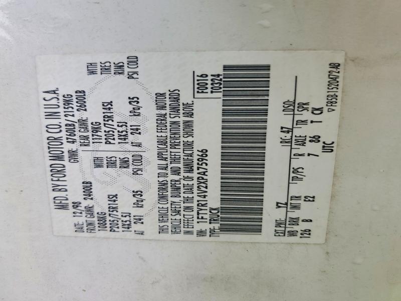 55234036 :رقم المزاد ، 1FTYR14V2XPA75966 vin ، 1999 Ford Ranger مزاد بيع