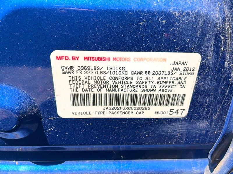 Продаж на аукціоні авто 2012 Mitsubishi Lancer, vin: JA32U2FUXCU020285, номер лоту: 55414956