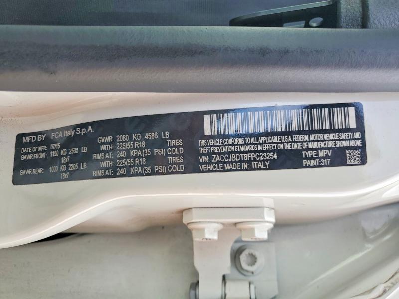 Продажа на аукционе авто 2015 Jeep Renegade, vin: ZACCJBDT8FPC23254, номер лота: 51526436