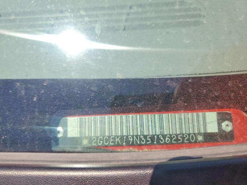 50978286 :رقم المزاد ، 2GCEK19N351362520 vin ، 2005 Chevrolet Silverado مزاد بيع