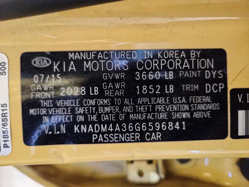 Продажа на аукционе авто 2016 Kia Rio, vin: KNADM4A36G6596841, номер лота: 52779566