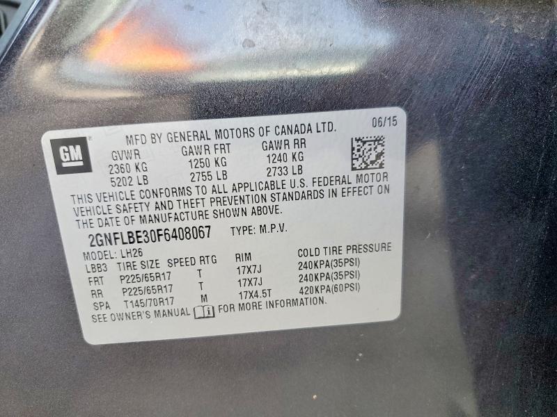 Aukcja sprzedaży 2015 Chevrolet Equinox, vin: 2GNFLBE30F6408067, numer aukcji: 51871466