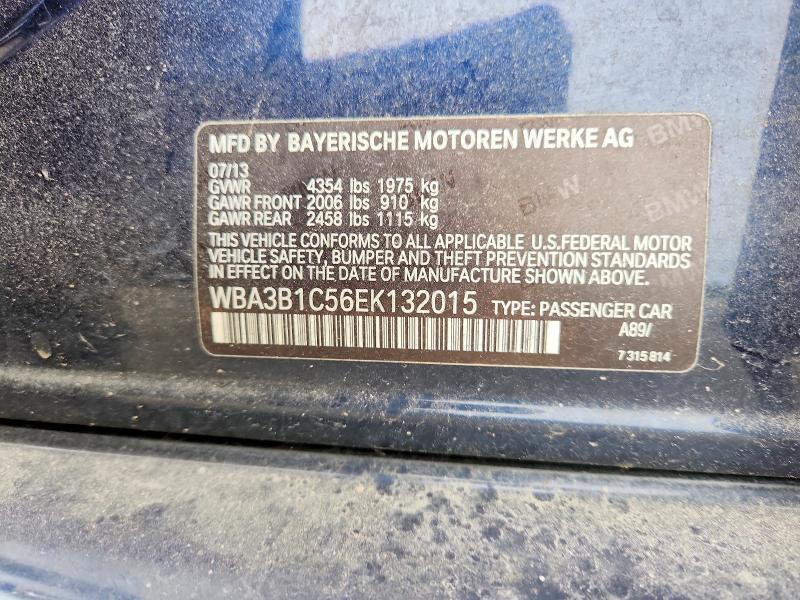 Aukcja sprzedaży 2014 Bmw 320, vin: WBA3B1C56EK132015, numer aukcji: 54110226
