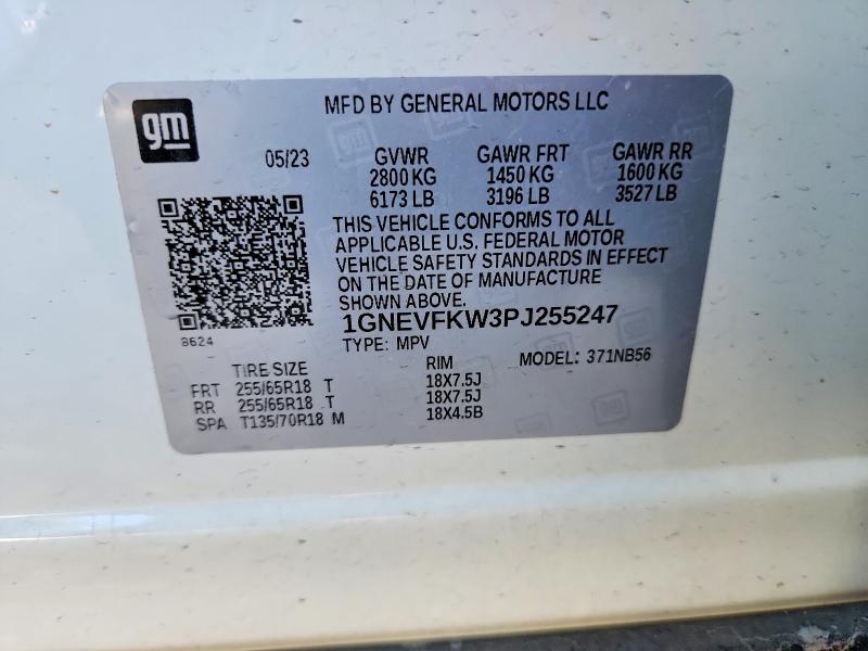 Продаж на аукціоні авто 2023 Chevrolet Traverse, vin: 1GNEVFKW3PJ255247, номер лоту: 51888336