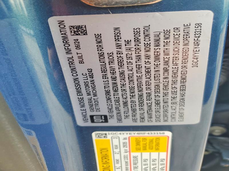 Продаж на аукціоні авто 2024 Chevrolet Silverado, vin: 1GC4YYEY4RF433158, номер лоту: 53620126
