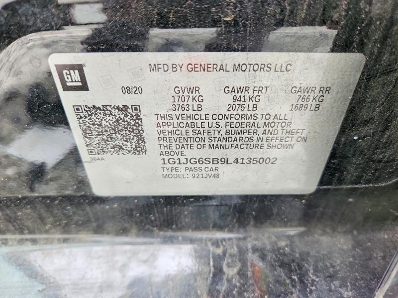 Aukcja sprzedaży 2020 Chevrolet Sonic, vin: 1G1JG6SB9L4135002, numer aukcji: 55132586