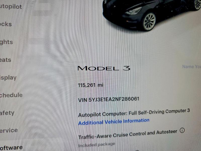 Продажа на аукционе авто 2022 Tesla Model 3, vin: 5YJ3E1EA2NF286061, номер лота: 54353046