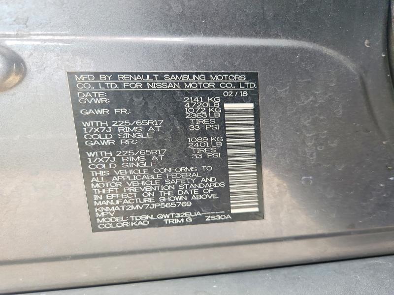 2018 Nissan Rogue მანქანა იყიდება აუქციონზე, vin: KNMAT2MV7JP565769, აუქციონის ნომერი: 54022236