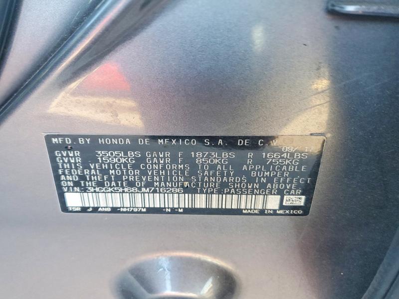 Продаж на аукціоні авто 2018 Honda Fit, vin: 3HGGK5H68JM716286, номер лоту: 52683426