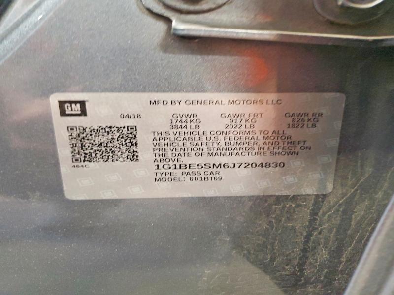 Продаж на аукціоні авто 2018 Chevrolet Cruze, vin: 1G1BE5SM6J7204830, номер лоту: 53903866