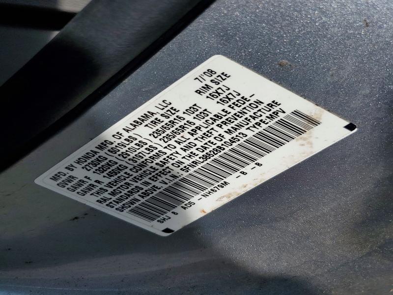 53621186 :رقم المزاد ، 5FNRL38628B104513 vin ، 2008 Honda Odyssey مزاد بيع