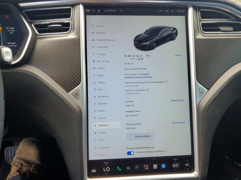 Aukcja sprzedaży 2015 Tesla Model S, vin: 5YJSA1E21FF113794, numer aukcji: 55451266