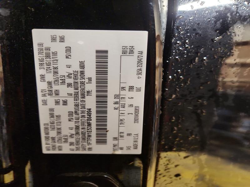 Aukcja sprzedaży 2021 Ford F150, vin: 1FTFW1E53MFB64994, numer aukcji: 52145766