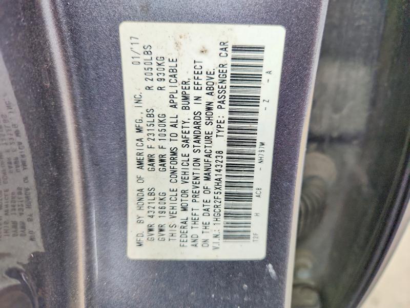 Продажа на аукционе авто 2017 Honda Accord, vin: 1HGCR2F5XHA143238, номер лота: 52752856