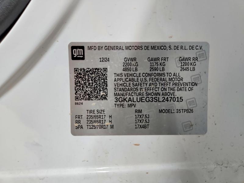 Продажа на аукционе авто 2025 Gmc Terrain, vin: 3GKALUEG3SL247015, номер лота: 54842546