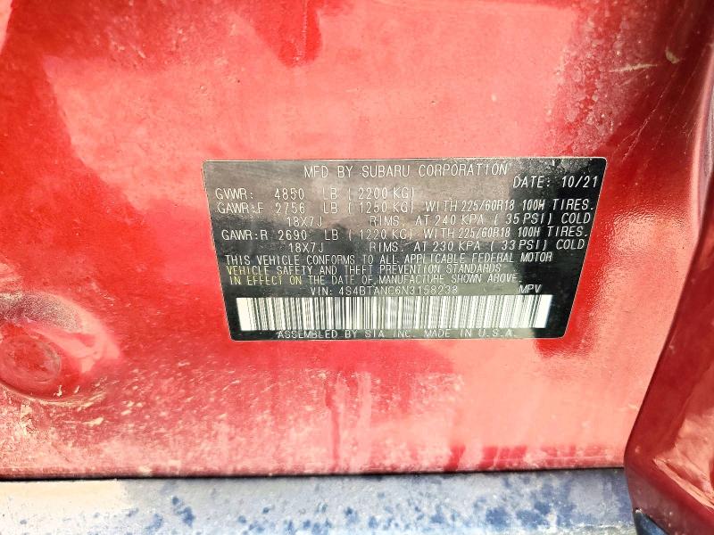 Aukcja sprzedaży 2022 Subaru Outback, vin: 4S4BTANC6N3158238, numer aukcji: 53353506