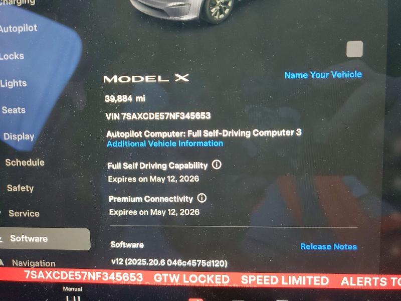 Aukcja sprzedaży 2022 Tesla Model X, vin: 7SAXCDE57NF345653, numer aukcji: 52078356