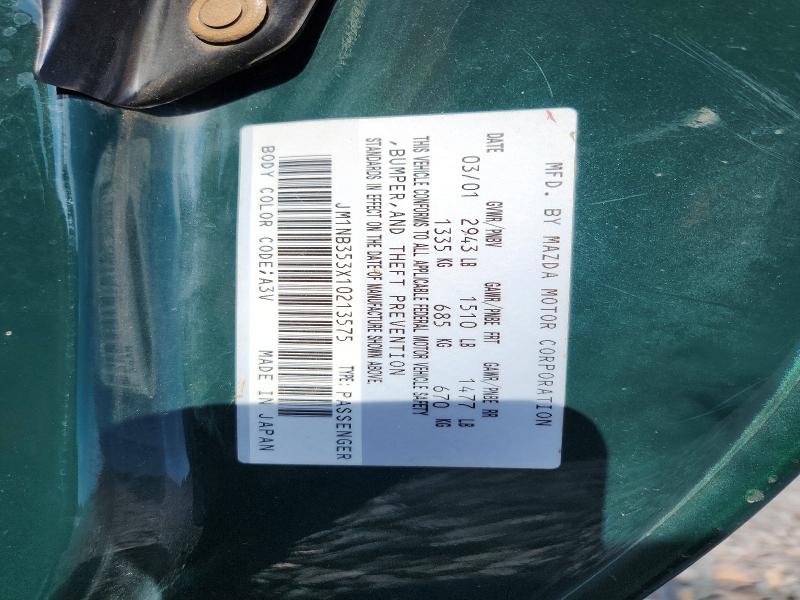 Продажа на аукционе авто 2001 Mazda Mx-5 Miata, vin: JM1NB353X10213575, номер лота: 53922586
