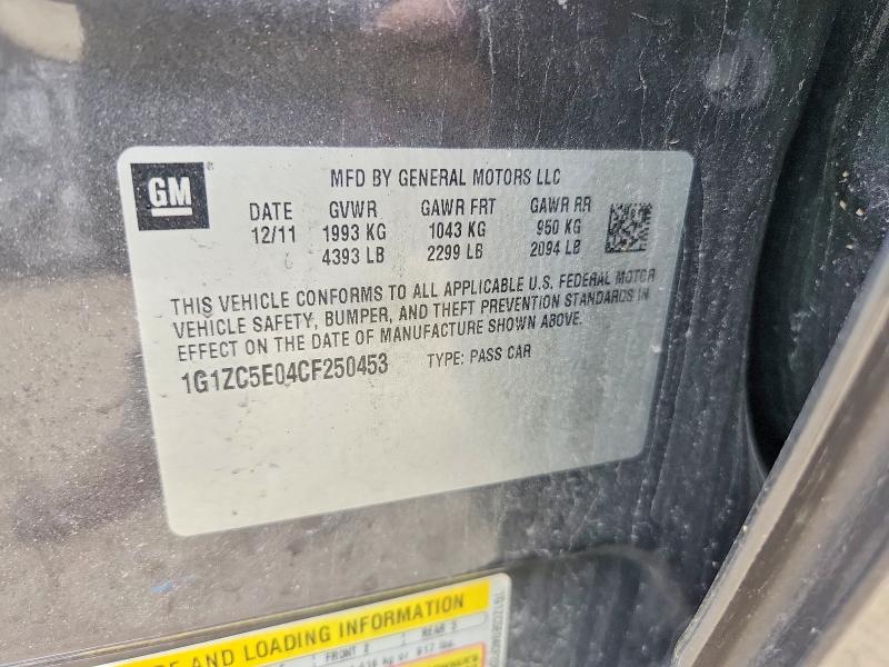 2012 Chevrolet Malibu მანქანა იყიდება აუქციონზე, vin: 1G1ZC5E04CF250453, აუქციონის ნომერი: 54779216
