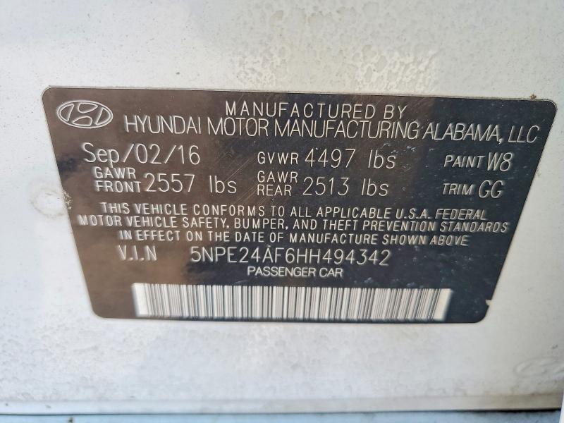 Продажа на аукционе авто 2017 Hyundai Sonata, vin: 5NPE24AF6HH494342, номер лота: 53936936