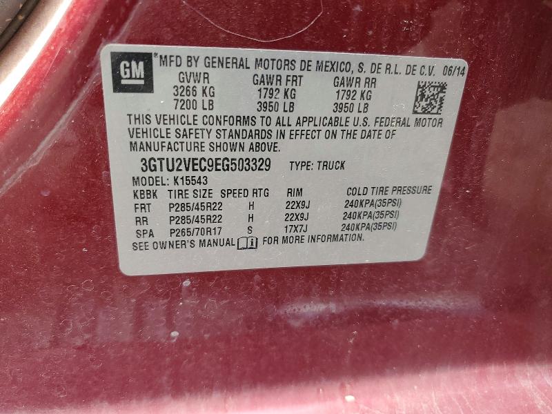 Продаж на аукціоні авто 2014 Gmc Sierra, vin: 3GTU2VEC9EG503329, номер лоту: 54771506