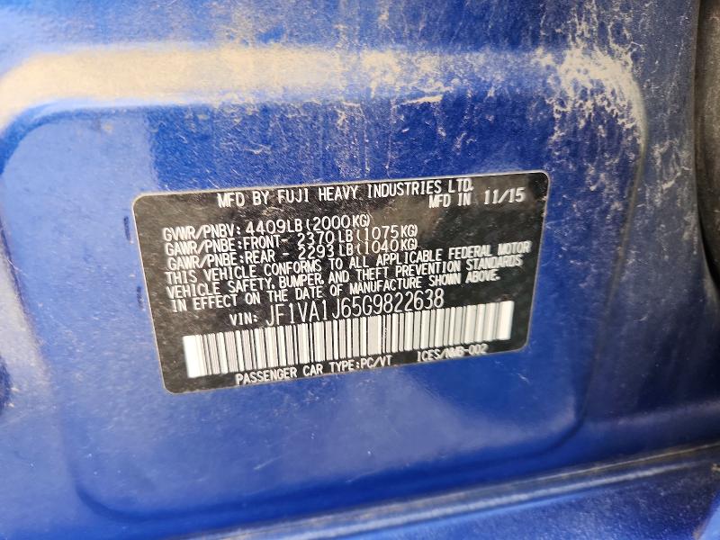 Продажа на аукционе авто 2016 Subaru Wrx, vin: JF1VA1J65G9822638, номер лота: 52967586