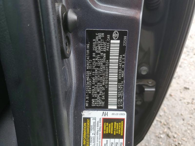 52327986 :رقم المزاد ، 4T1BD1EB0DU011524 vin ، 2013 Toyota Avalon Hybrid مزاد بيع