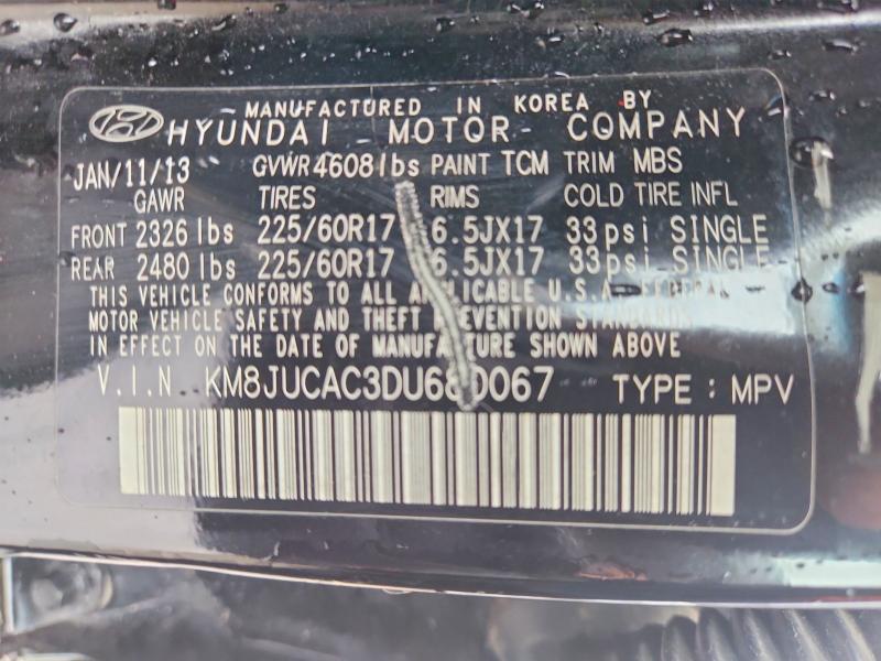 2013 Hyundai Tucson მანქანა იყიდება აუქციონზე, vin: KM8JUCAC3DU680067, აუქციონის ნომერი: 55393636