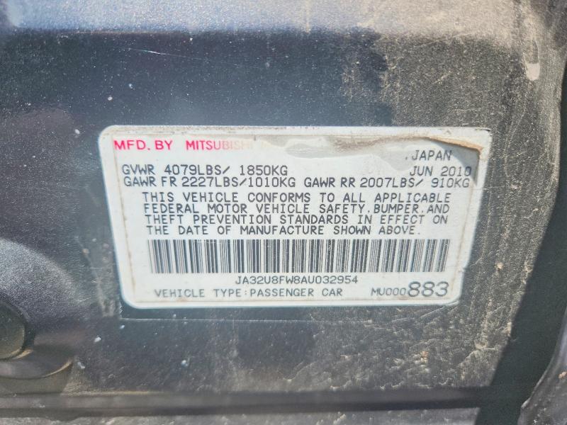 54502746 :رقم المزاد ، JA32U8FW8AU032954 vin ، 2010 Mitsubishi Lancer مزاد بيع