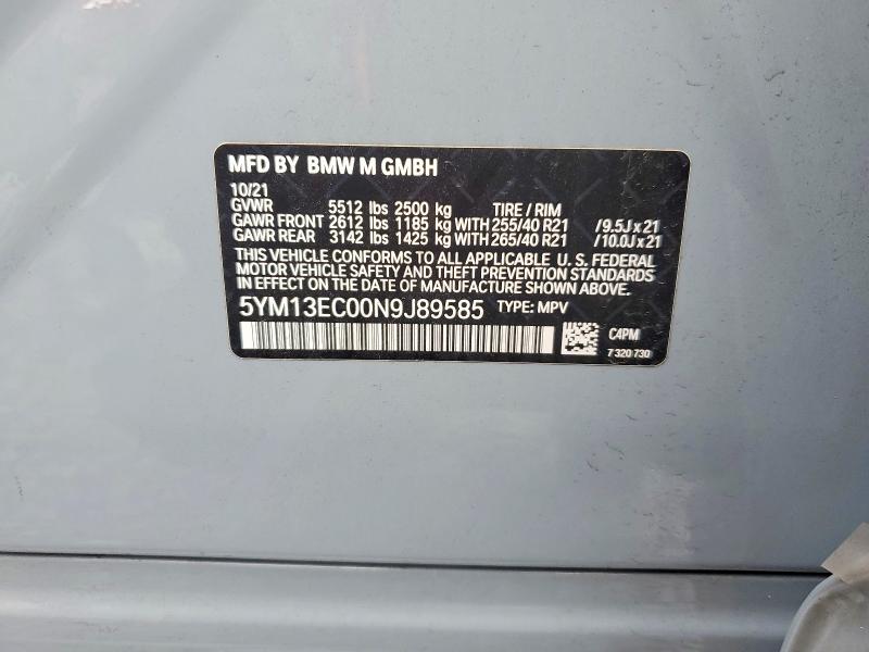 Продаж на аукціоні авто 2022 Bmw X3, vin: 5YM13EC00N9J89585, номер лоту: 52565026