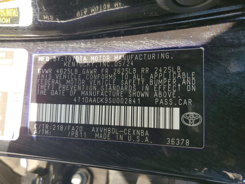 Продаж на аукціоні авто 2025 Toyota Camry, vin: 4T1DAACK9SU002841, номер лоту: 53826426