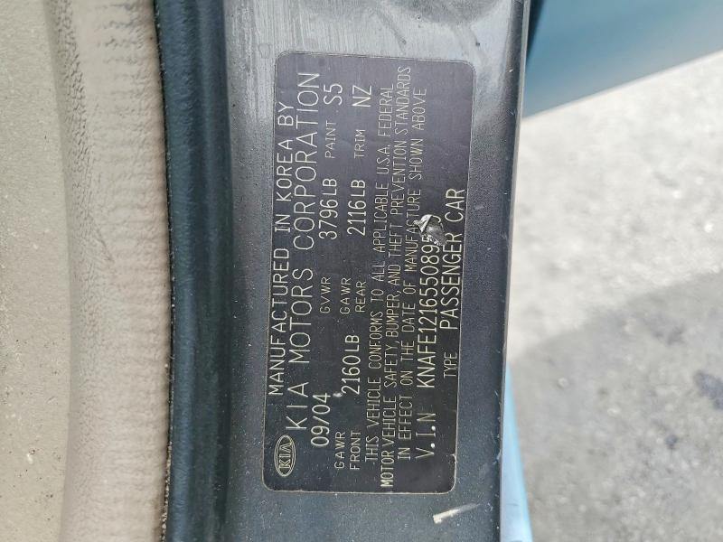 Auction sale of the 2005 Kia Spectra, vin: KNAFE121655089510, lot number: 55598346