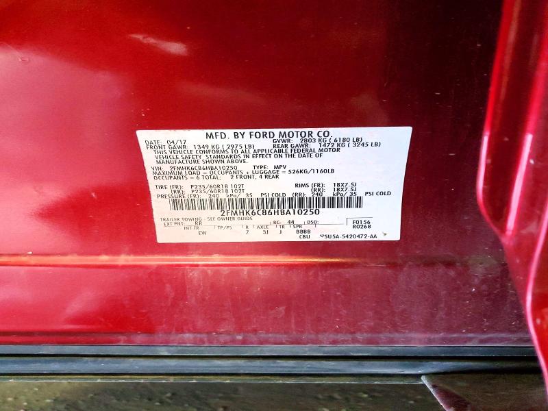 Aukcja sprzedaży 2017 Ford Flex, vin: 2FMHK6C86HBA10250, numer aukcji: 51659806