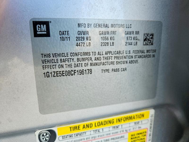2012 Chevrolet Malibu მანქანა იყიდება აუქციონზე, vin: 1G1ZE5E08CF196178, აუქციონის ნომერი: 52896206