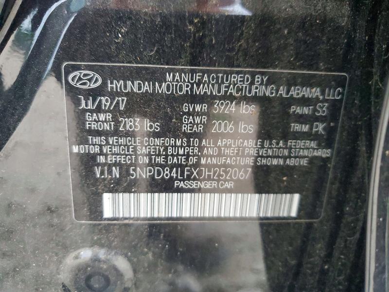 Aukcja sprzedaży 2018 Hyundai Elantra, vin: 5NPD84LFXJH252067, numer aukcji: 54417466