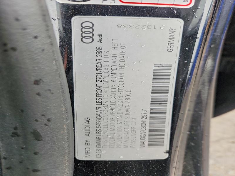 52383796 :رقم المزاد ، WAU3GAFC3DN129761 vin ، 2013 Audi A7 مزاد بيع