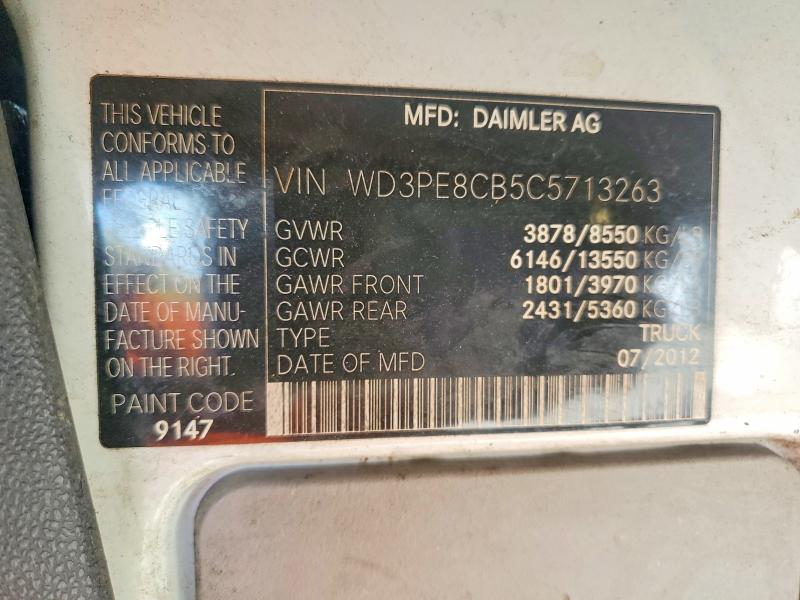Aukcja sprzedaży 2012 Mercedes Benz Sprinter, vin: WD3PE8CB5C5713263, numer aukcji: 53539356